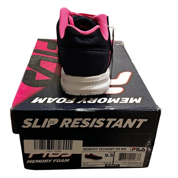 Fila Women's Slip Resistant Sneakers in Black and Pink - Picture 4 of 5